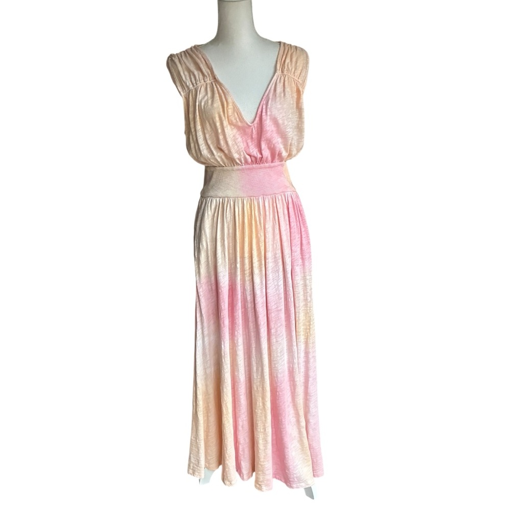 ATM Anthony Thomas Melillo Pink Tie Dye Maxi Dress Sleeveless Jersey Boho L - Picture 9 of 10